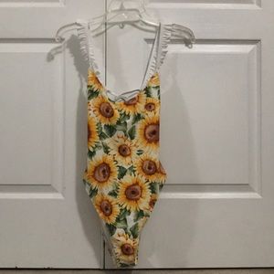 Sunflower one piece bathing suit